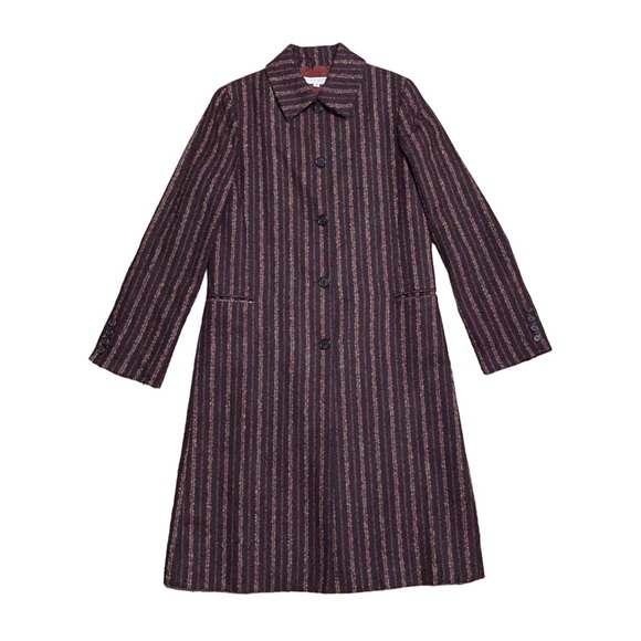 Vintage Carolina Herrera Baby Alpaca Striped Coat - Picture 1 of 6
